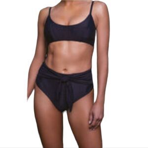 Christian Lacroix x Swiminista Classy Bottom Bikini Bottom Only Black‎ NWT XS